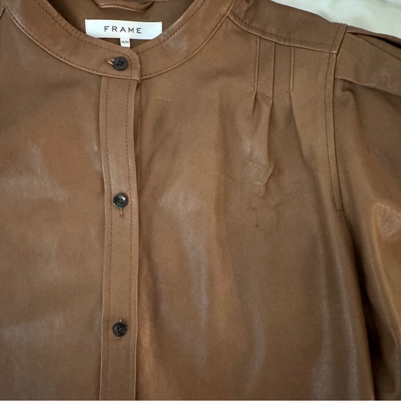 STUNNING! Frame Charlie Leather Shirt, size M - Picture 10 of 14
